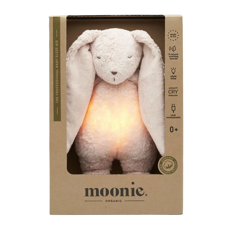 Organic Humming Friend With Night Lamp 2.0  Moonie- Rose Bunny 
