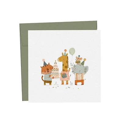 Mini Carte Souhait de Fête - Savane en fête