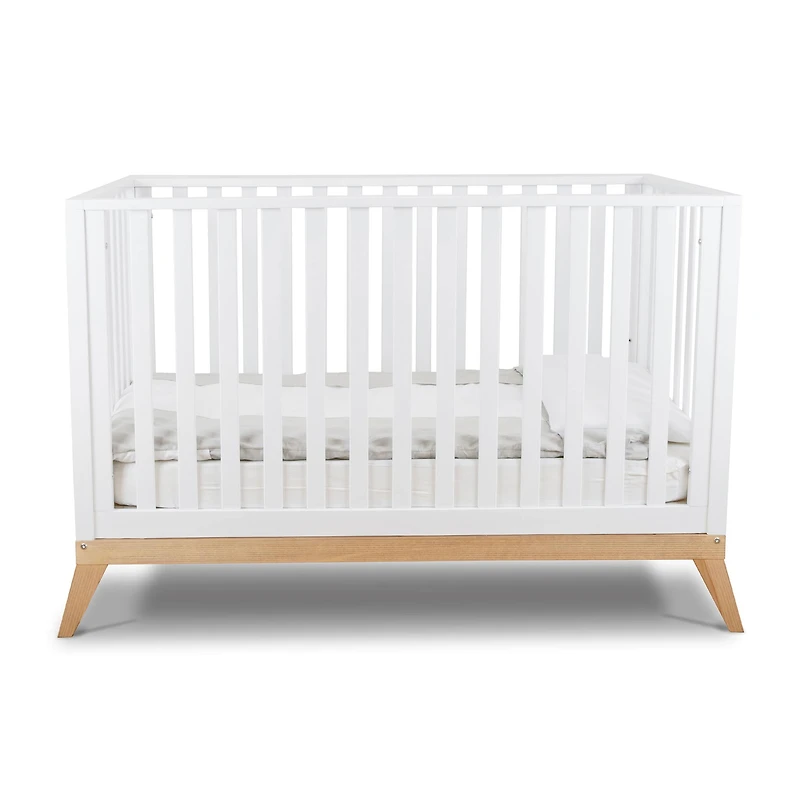 Donatello Crib - White / Natural