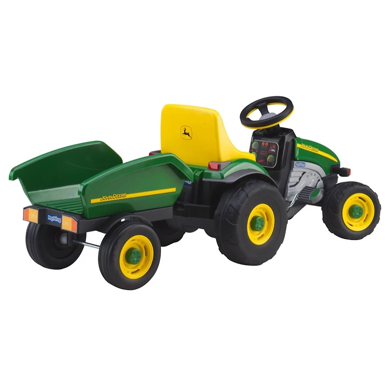 John Deere Farm Tractor With Trailer - Green/Yellow