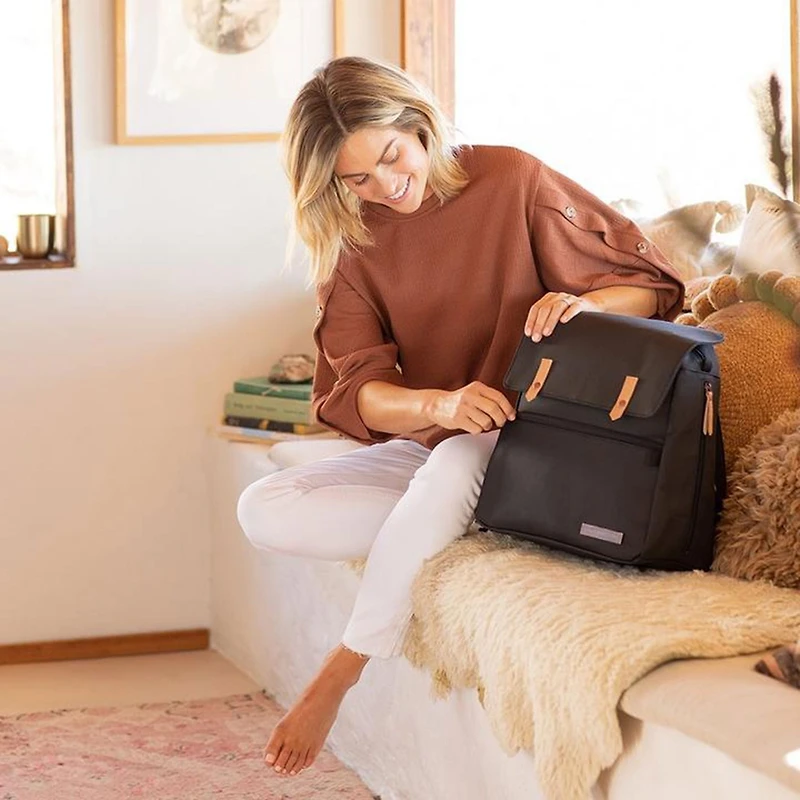 Meta Diapers Backpack - Black Matte Canvas
