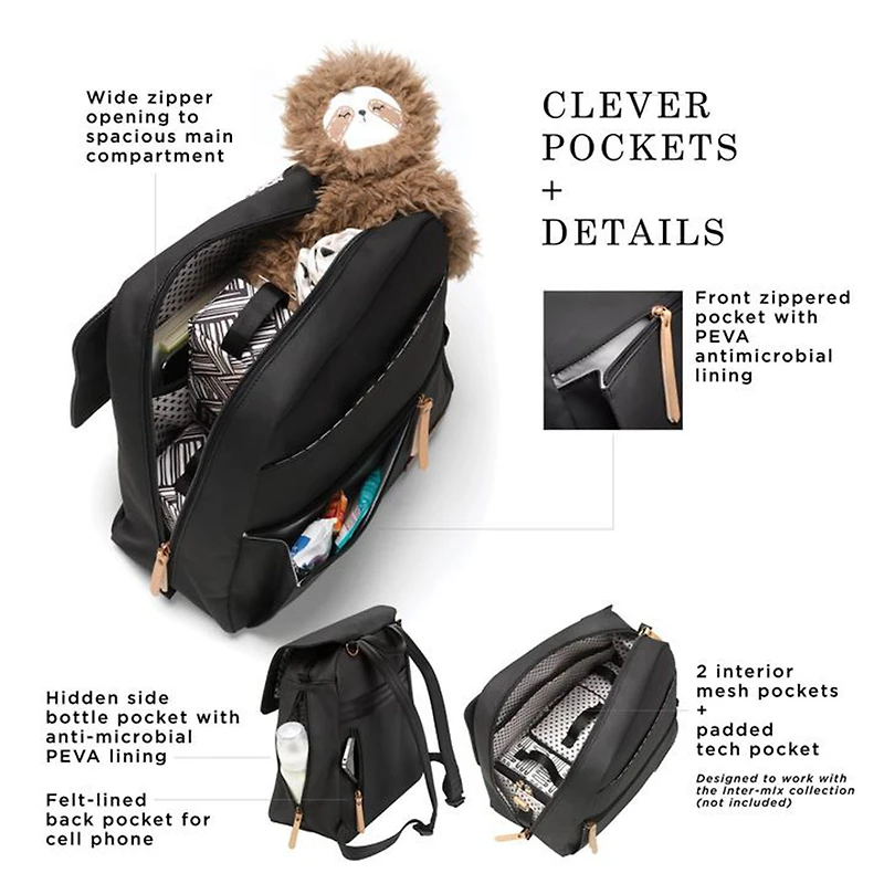 Meta Diapers Backpack - Black Matte Canvas