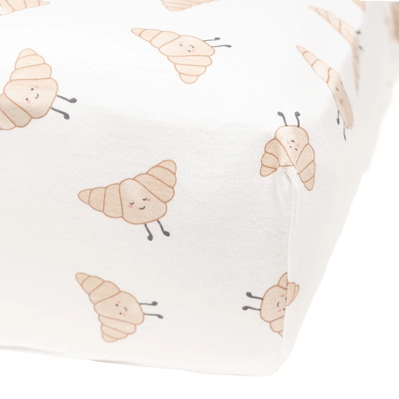 Crib Fitted Sheet-croissants