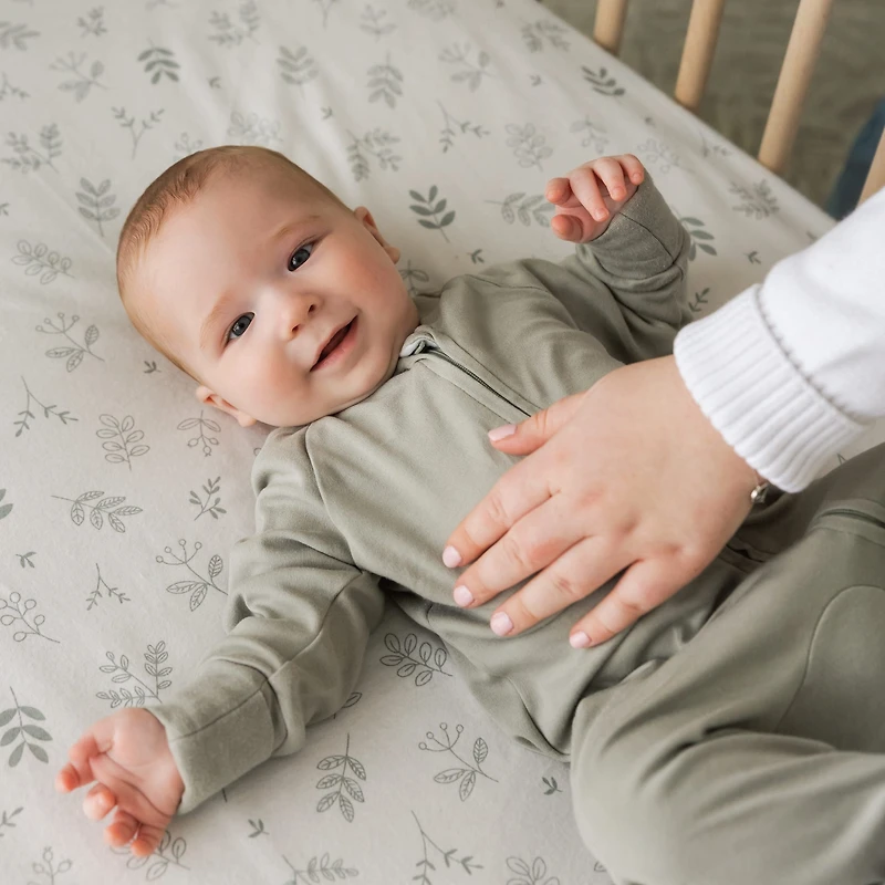 Crib Fitted Sheet-leaves