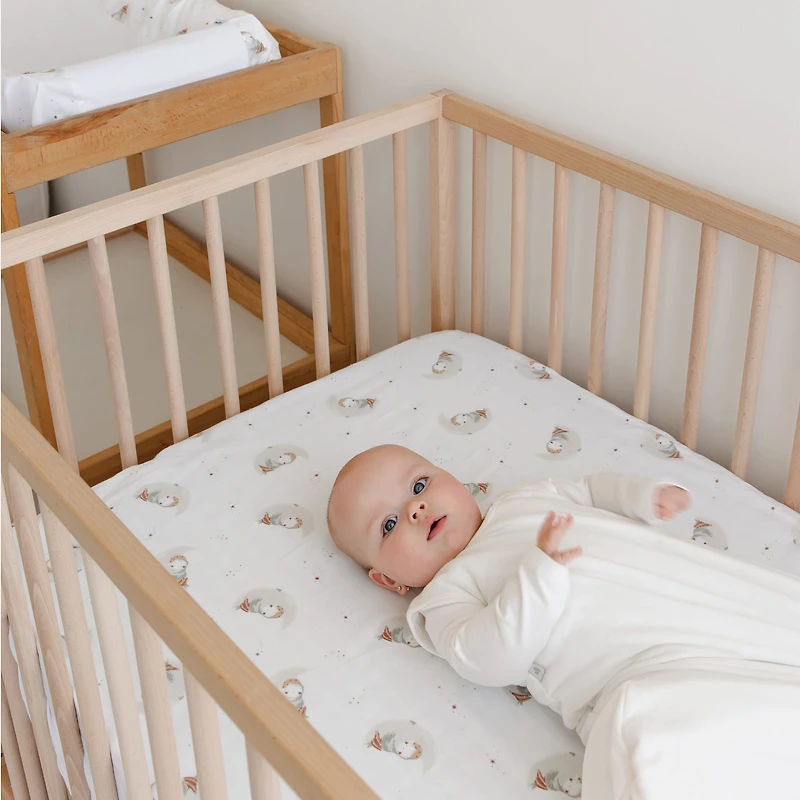 Crib Fitted Sheet-owls