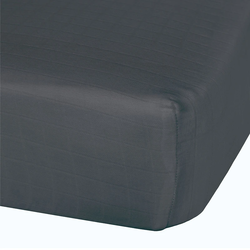 Baby Crib Fitted Sheet - Charcoal Muslin