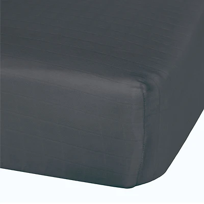 Baby Crib Fitted Sheet - Charcoal Muslin