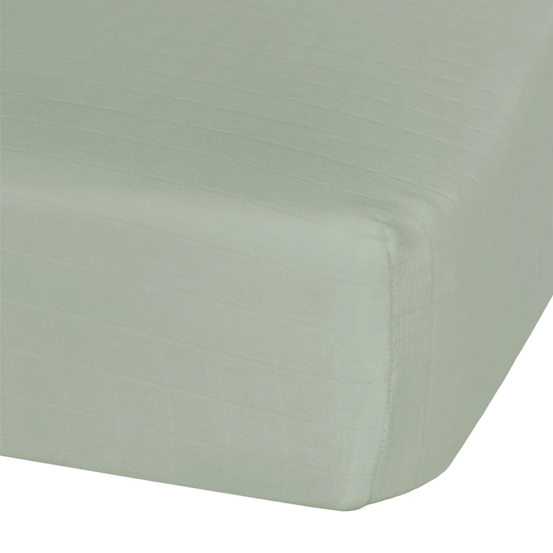Baby Crib Fitted Sheet - Khaki Muslin