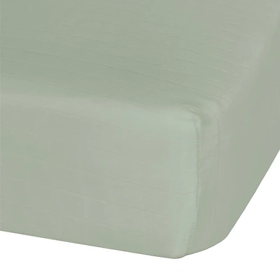 Baby Crib Fitted Sheet - Khaki Muslin