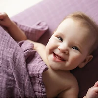 Baby Crib Fitted Sheet - Plum Muslin