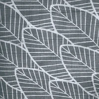 Baby Crib Fitted Sheet - Muslin Charcoal Leaves