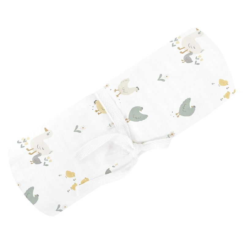 Couverture Mousseline Poules