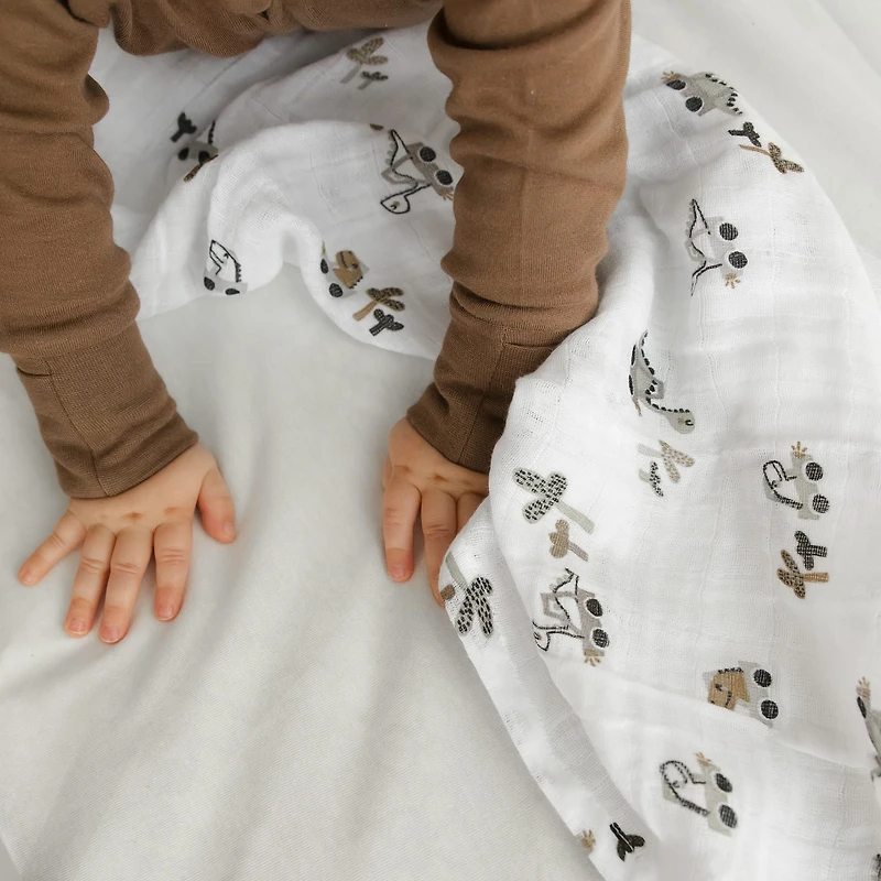 Muslin Dinos Blanket
