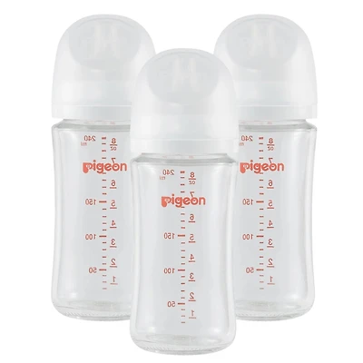 Glass Bottle Set of 3 8oz With M Nipple