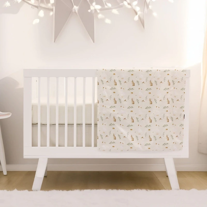 3-Piece Crib Bedding Set - Gooses and Rabbits