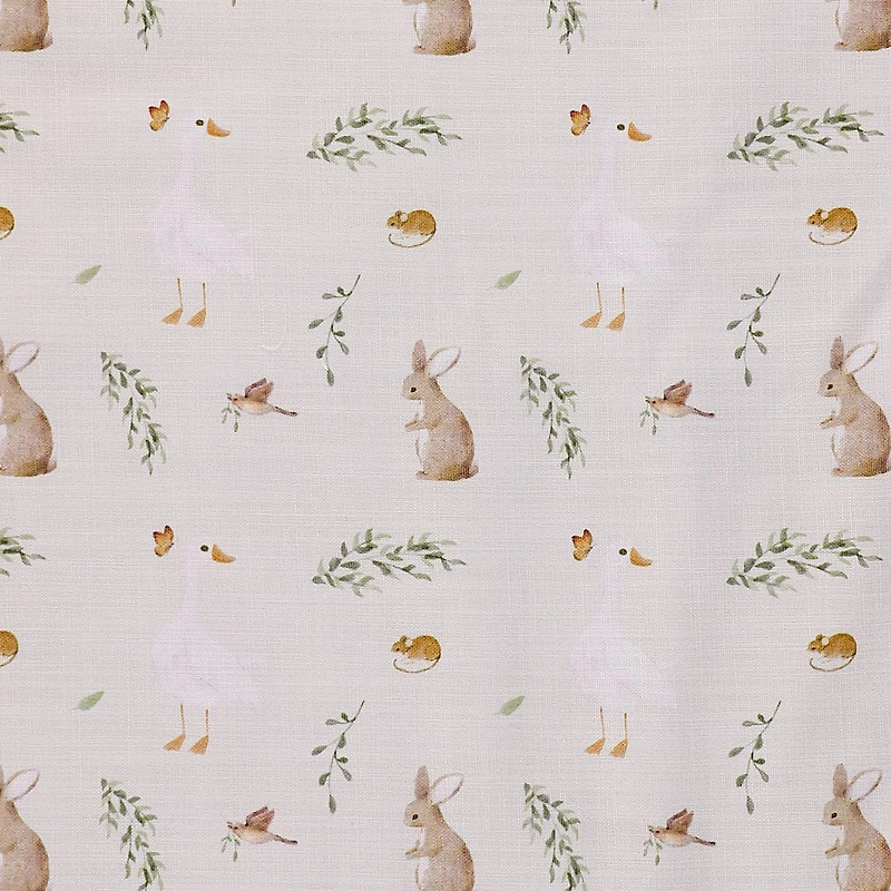3-Piece Crib Bedding Set - Gooses and Rabbits