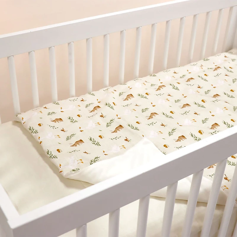 3-Piece Crib Bedding Set - Gooses and Rabbits