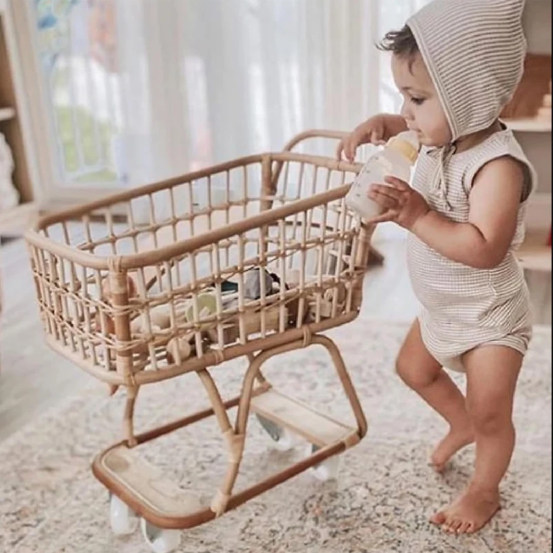 Rattan Grocery Cart