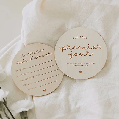 Pastille de naissance en bois Mon tout premier jours