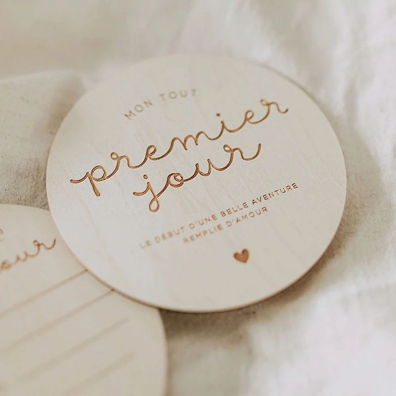 Pastille de naissance en bois Mon tout premier jours
