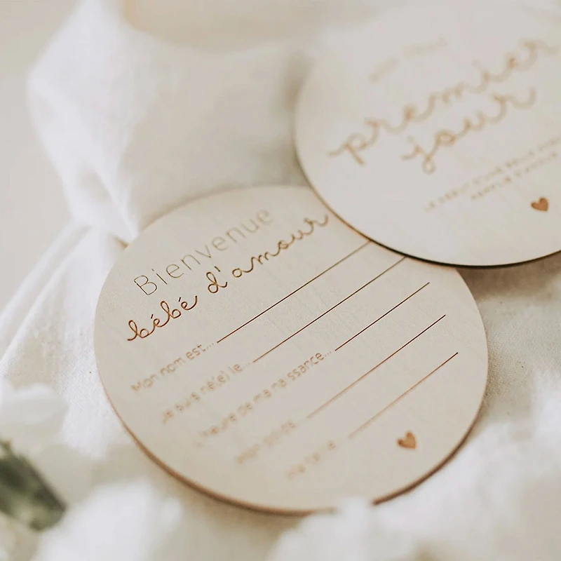 Pastille de naissance en bois Mon tout premier jours
