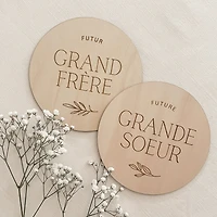 Pastille de bois - Bientôt grand frère/soeur
