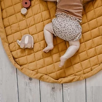 Play N Go Soft Organic Playmat Bag 3-in-1 - Mustard Chai Tea
