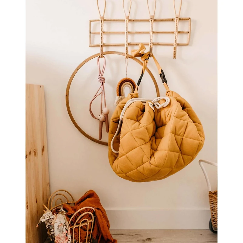 Play N Go Soft Organic Playmat Bag 3-in-1 - Mustard Chai Tea