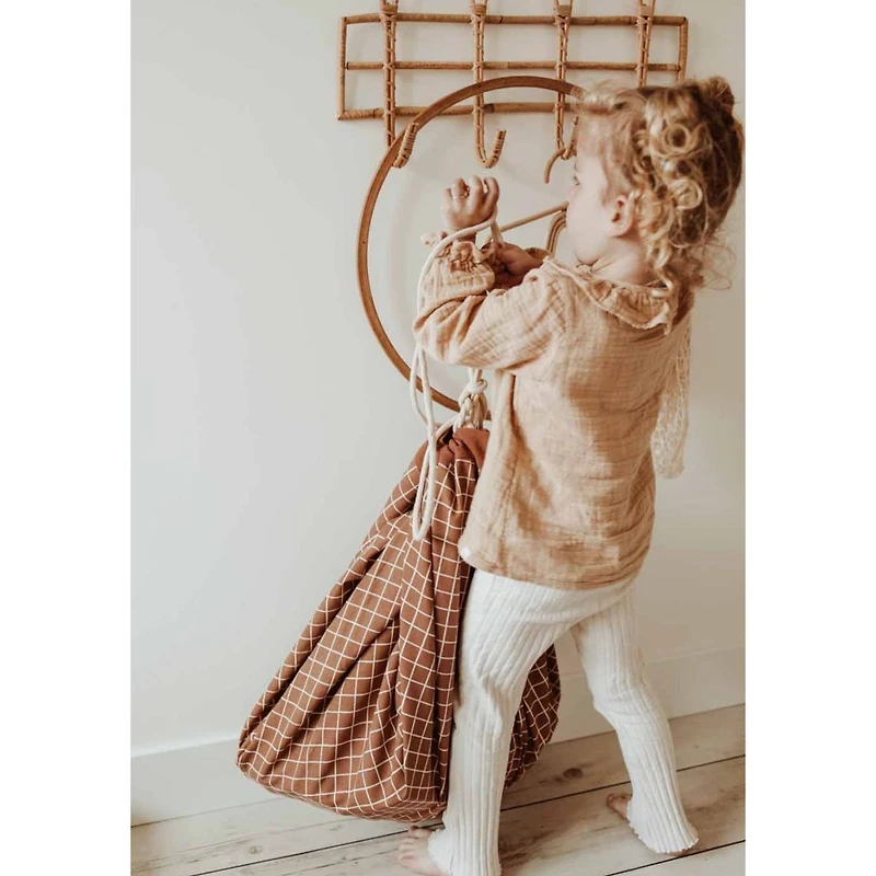 Organic Grid Brown Storage Bag