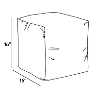 Square Ottoman and Footrest - Stone Grey