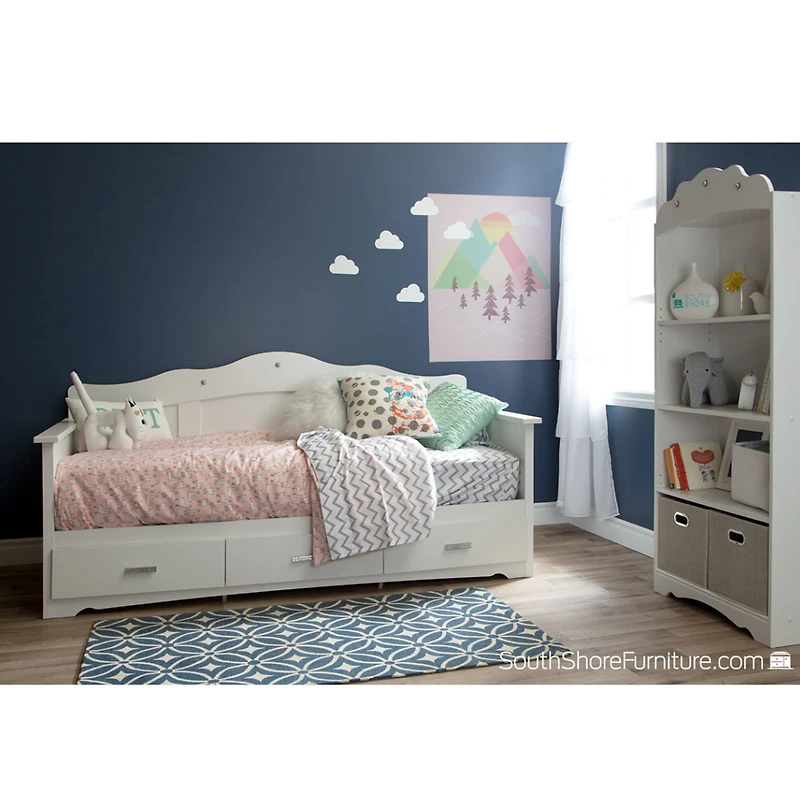 Tiara Twin Daybed with Storage - Pure White
