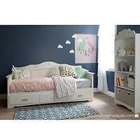 Tiara Twin Daybed with Storage - Pure White