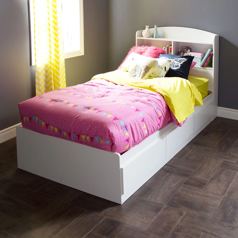 Logik Twin bed with 3 Drawers - White