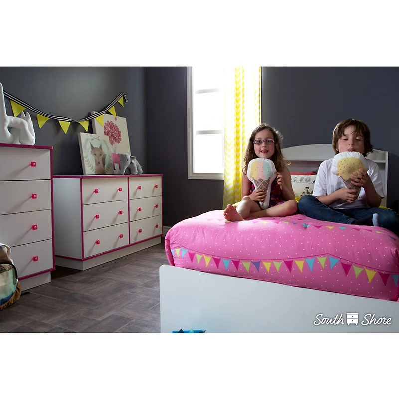Logik Twin bed with 3 Drawers - White