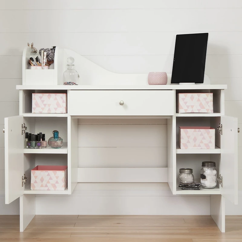 Makeup Desk with Drawer - Vito Pure White