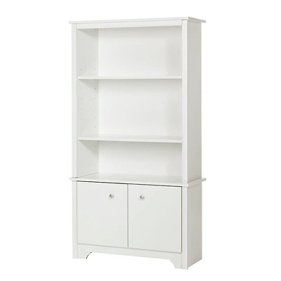 3-Shelf Bookcase with Doors - Vito Pure White