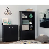 Small 2-Door Storage Cabinet - Vito Pure Black