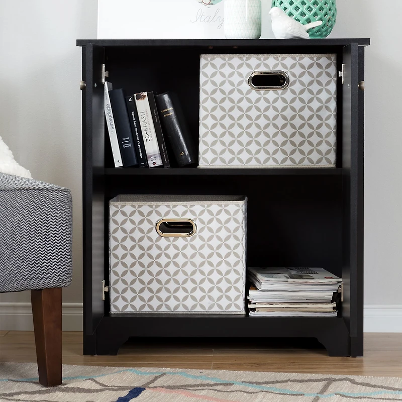 Small 2-Door Storage Cabinet - Vito Pure Black