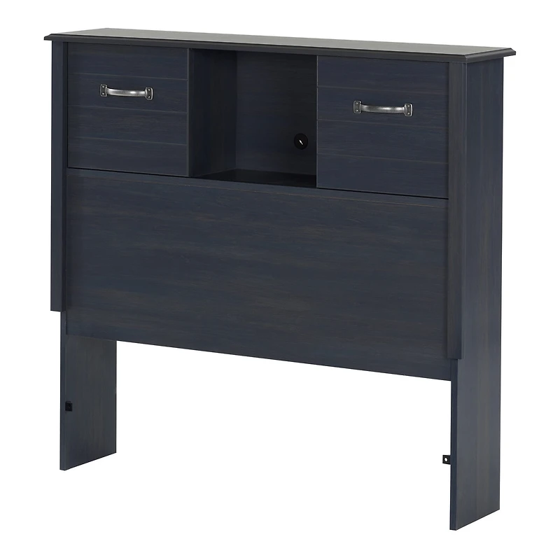 Twin Bookcase Headboard with Doors - Ulysses Blueberry