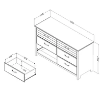 6-Drawer Double Dresser Ulysses - Blueberry