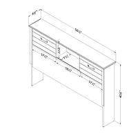 Bookcase Double Headboard with Doors