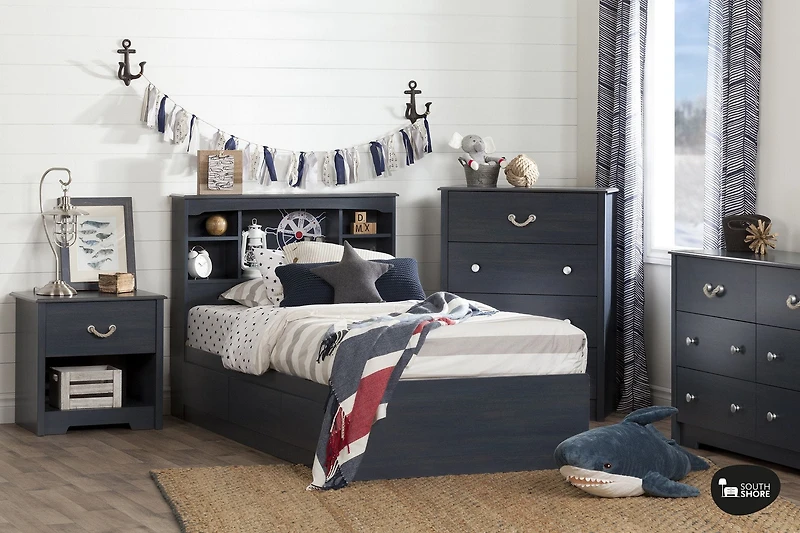 Mates Bed with 3 Drawers - Aviron Blueberry