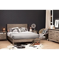 6-Drawer Double Dresser - Munich Weathered Oak and Matte Black