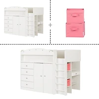 Lit Mezzanine avec Bureau Tiara - Blanc