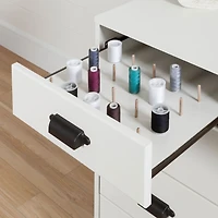 Sewing Craft Table and Storage - Artwork Pure White