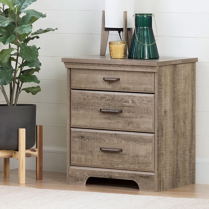 Nightstand Charging Station - Versa Weathered Oak