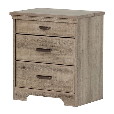 Table de Nuit avec Station de chargement - Versa Chêne Vieilli