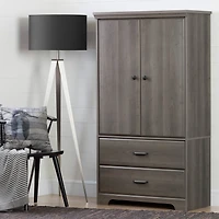 Armoire de Rangement 2 Portes - Versa Érable Cendré
