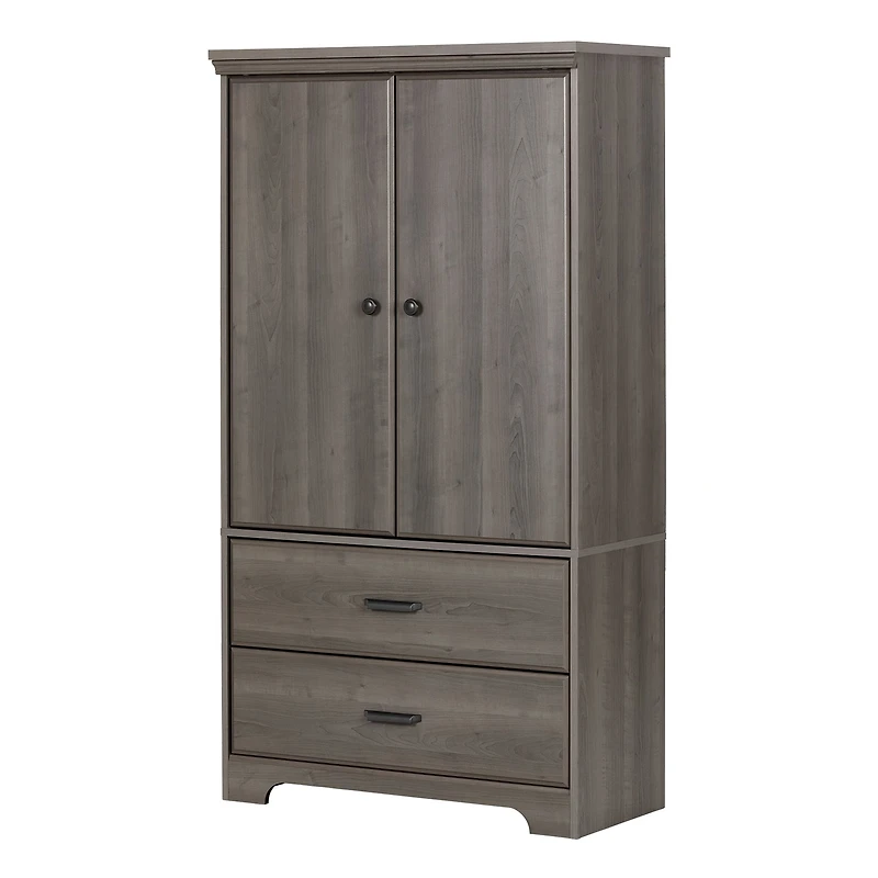 Armoire de Rangement 2 Portes - Versa Érable Cendré
