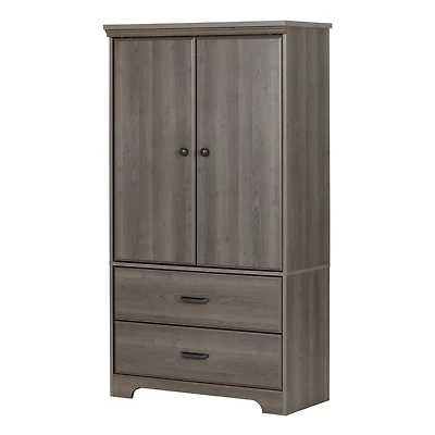 Armoire de Rangement 2 Portes - Versa Érable Cendré